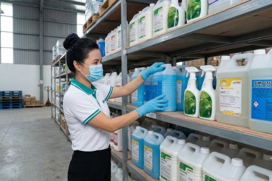 Quản lý hóa chất vệ sinh chuẩn audit: hồ sơ, kho lưu trữ và pha chế
