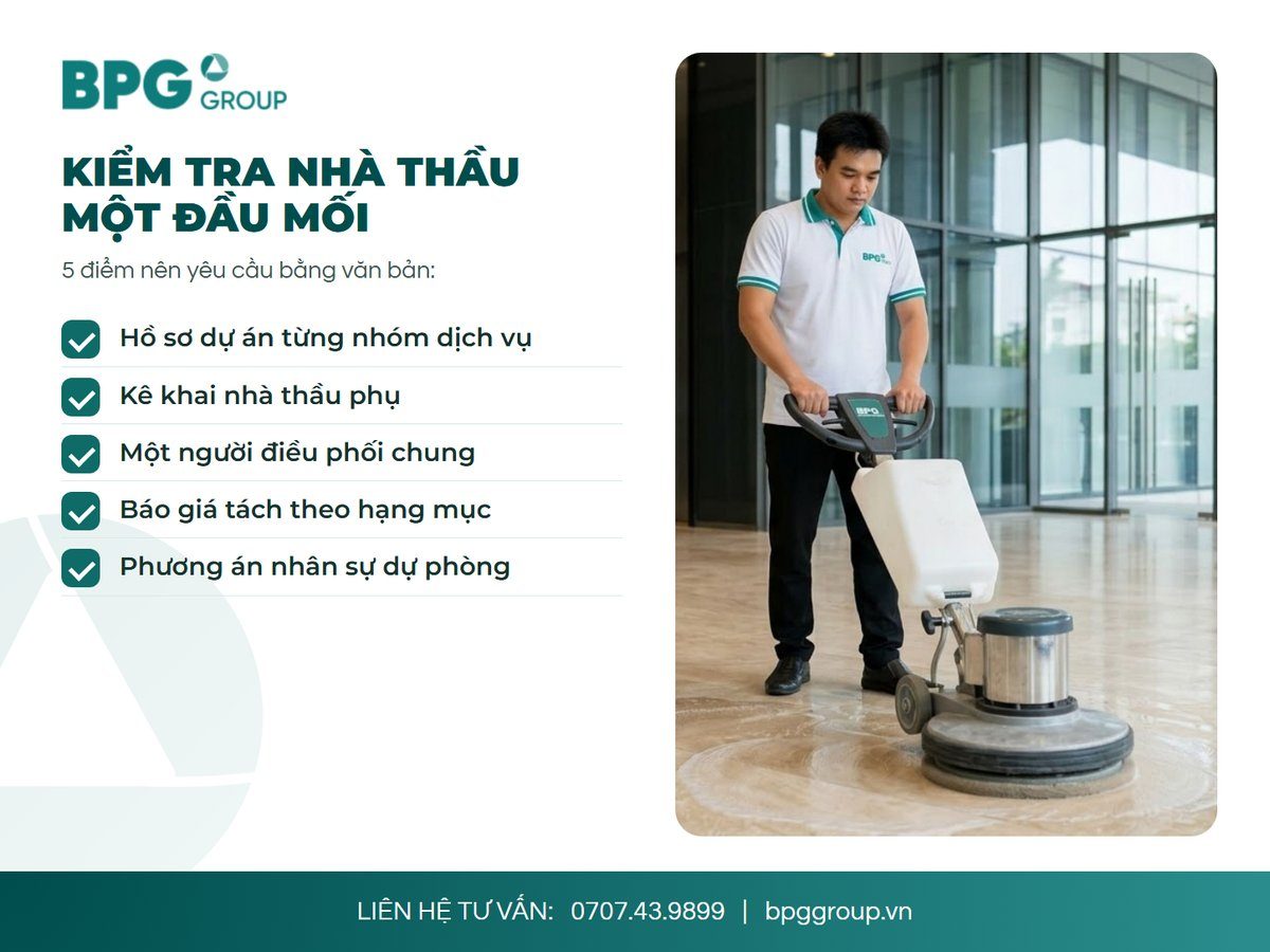 Checklist kiểm tra nhà thầu khi chọn mô hình một đầu mối