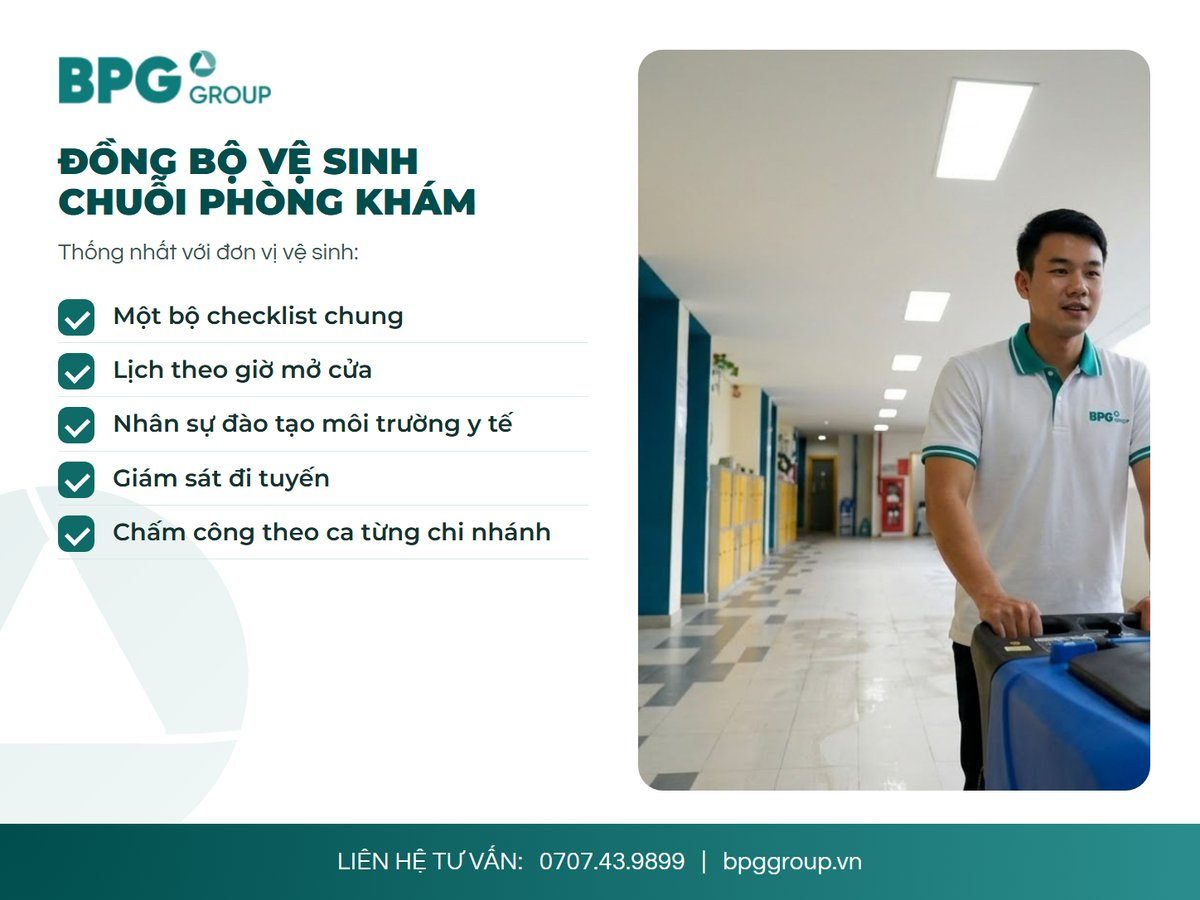 Những điểm chuỗi phòng khám nên thống nhất với đơn vị vệ sinh