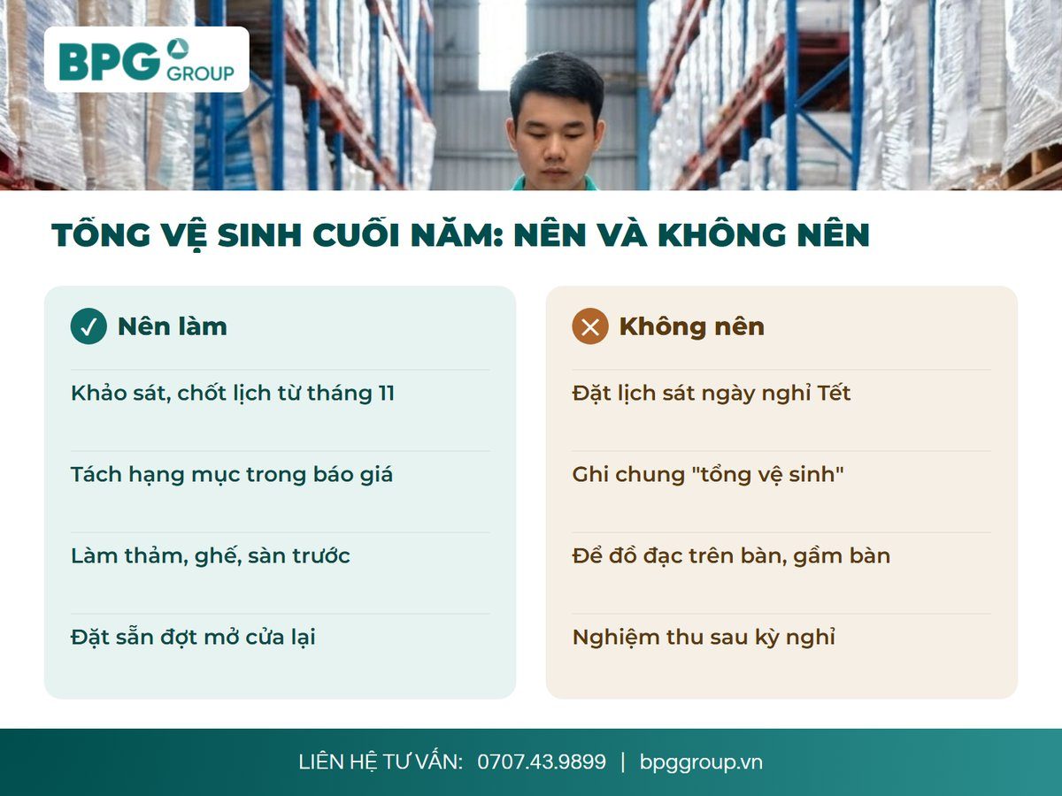 Nên và không nên khi lên kế hoạch tổng vệ sinh cuối năm